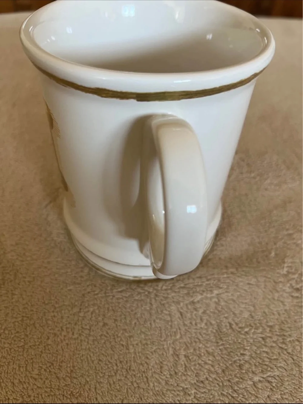 2012 Williams Sonoma White Mug with Gold M Monogram